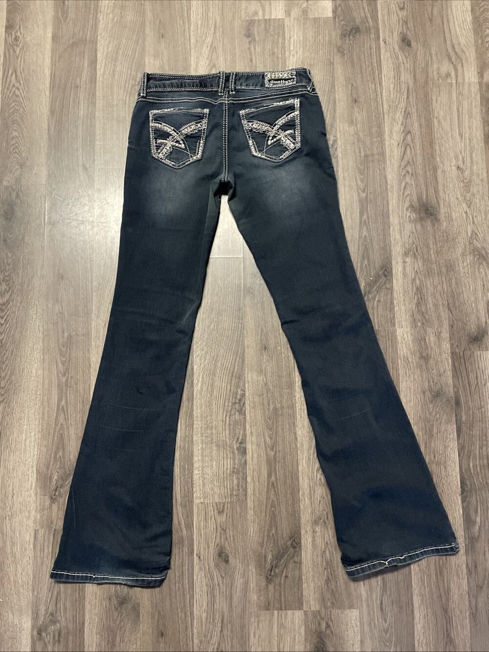 Amethyst Mid Rise Flare Jeans Women’s 5 Rare Y2K Faded